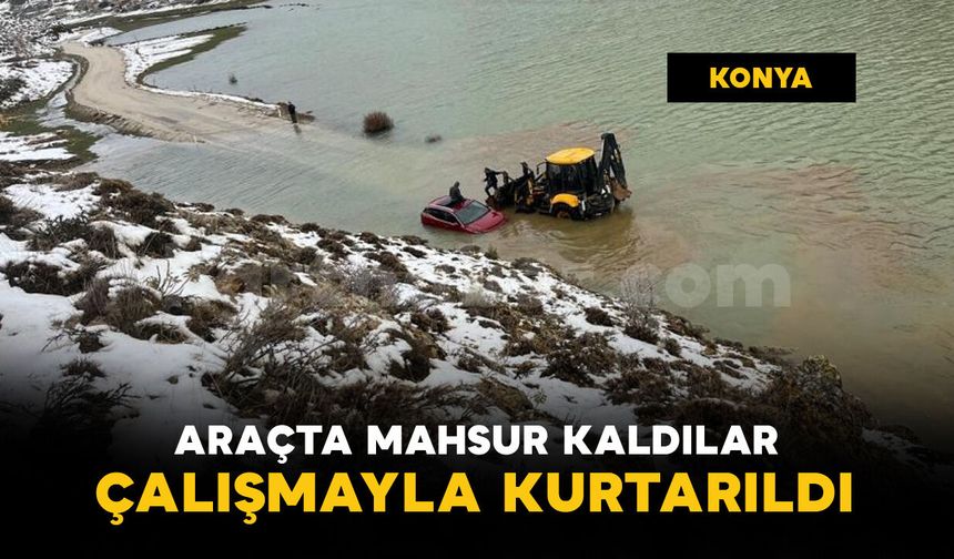 Yayla yolunda araçta mahsur kalan aile kurtarıldı