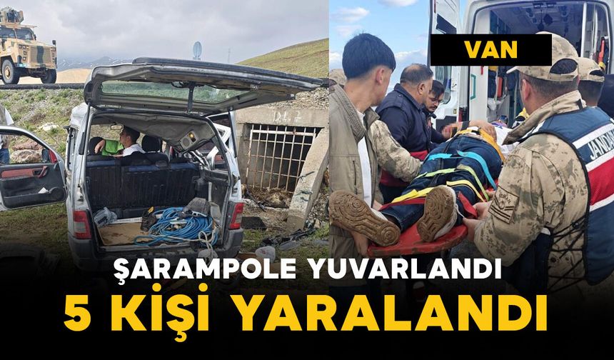 Araç şarampole yuvarlandı: 5 yaralı