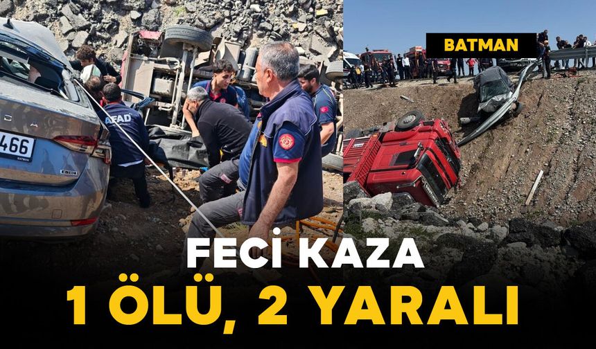 Batman-Diyarbakır karayolunda kaza: 1 ölü, 2 yaralı