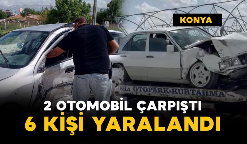Kazada 2 otomobil çarpıştı: 5 kişi yaralı
