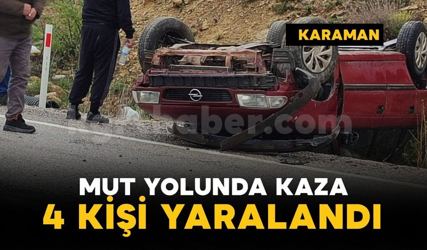 Kontrolden çıkan otomobil şarampole takla attı: 4 yaralı