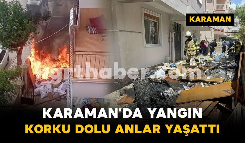 Apartman bahçesindeki eşyalar alevlere teslim oldu
