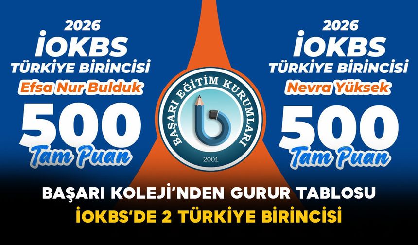 Başarı Koleji’nden gurur tablosu: İOKBS’de 2 Türkiye birincisi