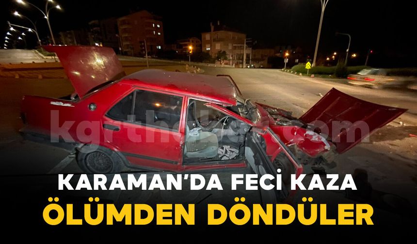 Hafif ticari araçla çarpışan Tofaş otomobilin sürücüsü ölümden döndü