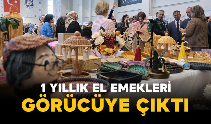 Halk Eğitimi Merkezi kursiyerlerinin el emeği göz nuru ürünleri sergileniyor
