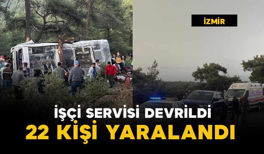 İşçi servisi şarampole devrildi: 22 yaralı
