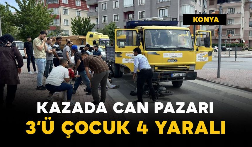 Kamyonetin altında kaldı: 3'ü çocuk 4 yaralı