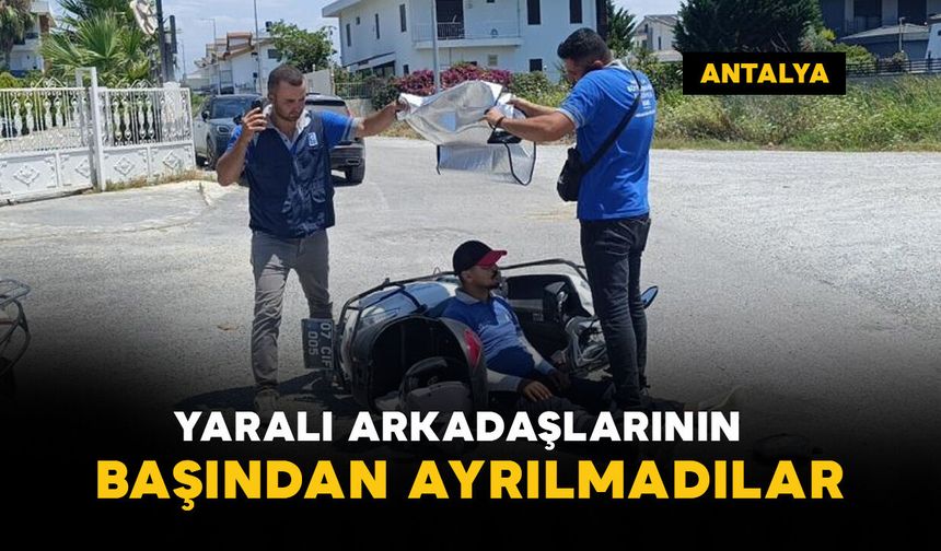 Yaralı arkadaşlarının başından ayrılmadılar