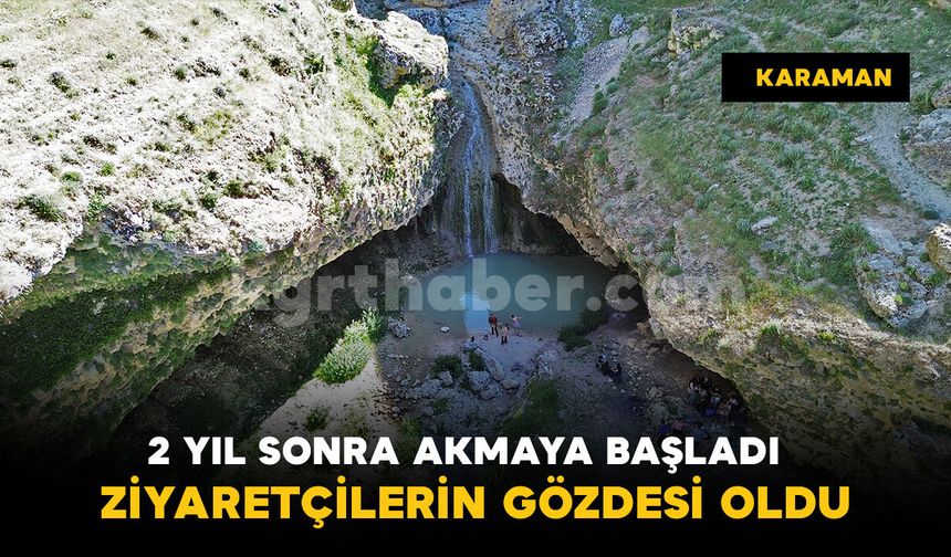2 yıl sonra yeniden akan Akpınar Şelalesi ziyaretçilerin gözdesi oldu