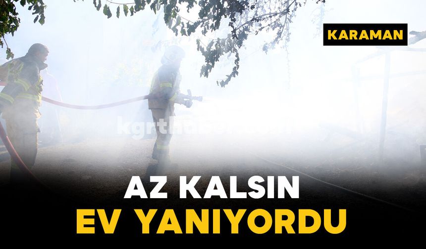 Alev alan atık malzemeler az kalsın evi yakıyordu