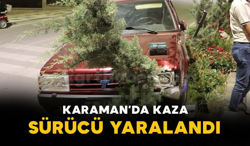Kontrolden çıkan otomobil refüje çıktı: 1 yaralı