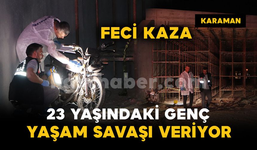 Köprü inşaatındaki iskele demirlerine çarpan motosikletli ağır yaralandı