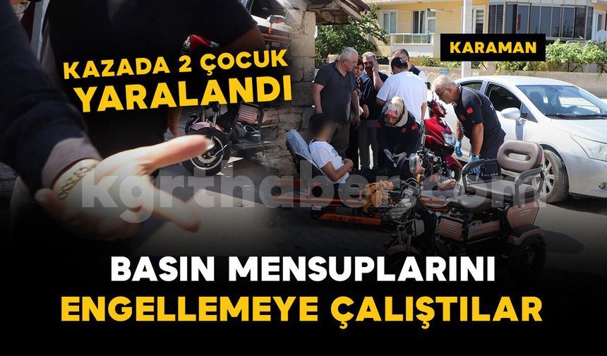 Otomobille 3 tekerlekli elektrikli bisiklet çarpıştı: 2 çocuk yaralandı