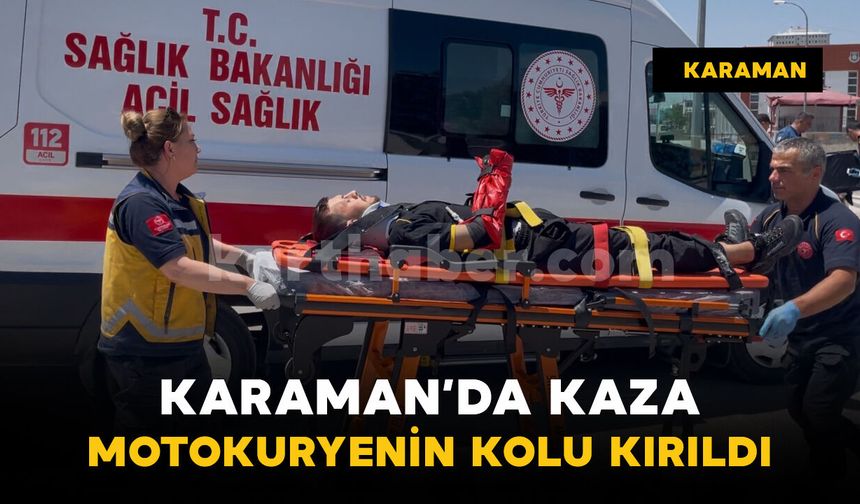 Otomobille çarpışan motokuryenin kolu kırıldı