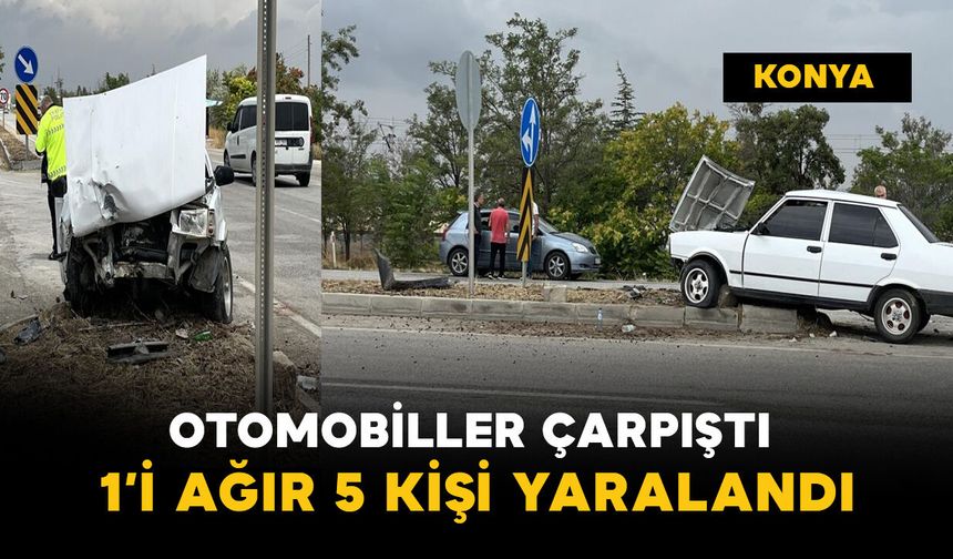 Otomobiller çarpıştı: 1'i ağır 5 yaralı