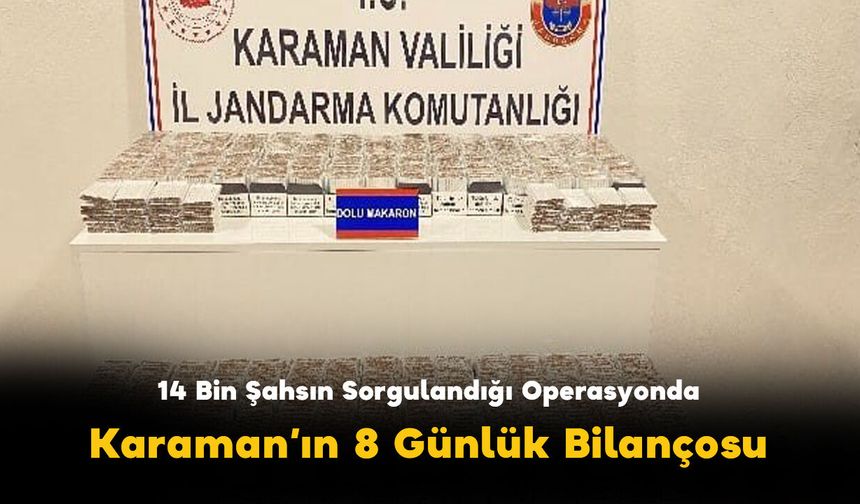 Jandarma Karaman’da Haftalık Karneyi Açıkladı