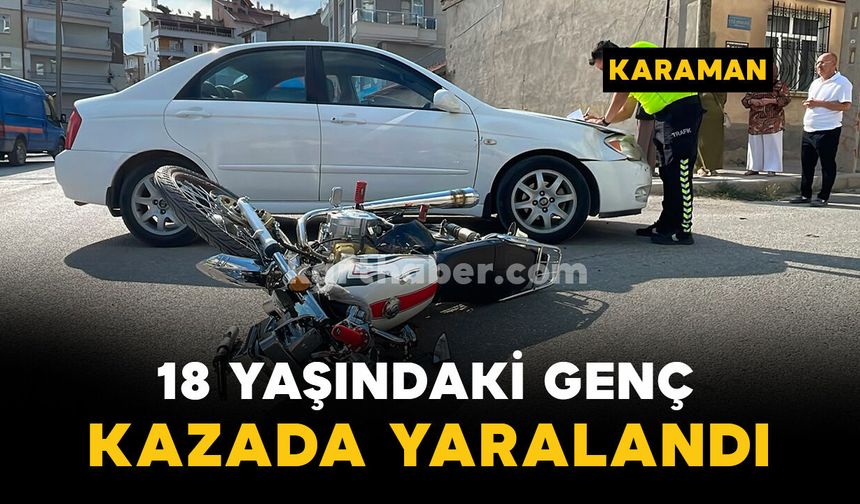 Karaman'da kazada genç sürücü yaralandı