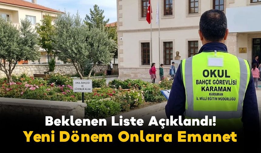 Karaman'da Okul Bahçe Görevlisi Sonuçları Belli Oldu