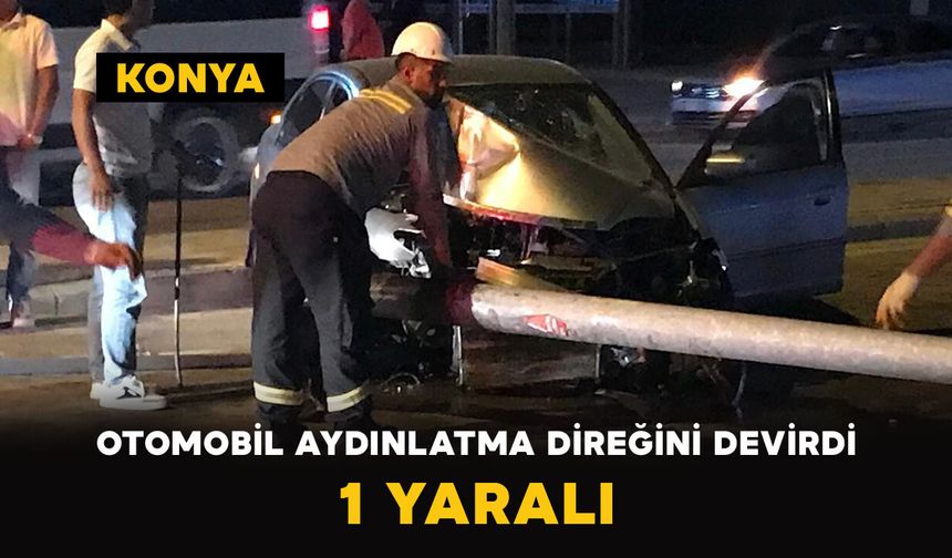 Otomobil Aydınlatma Direğini Devirdi: 1 Yaralı