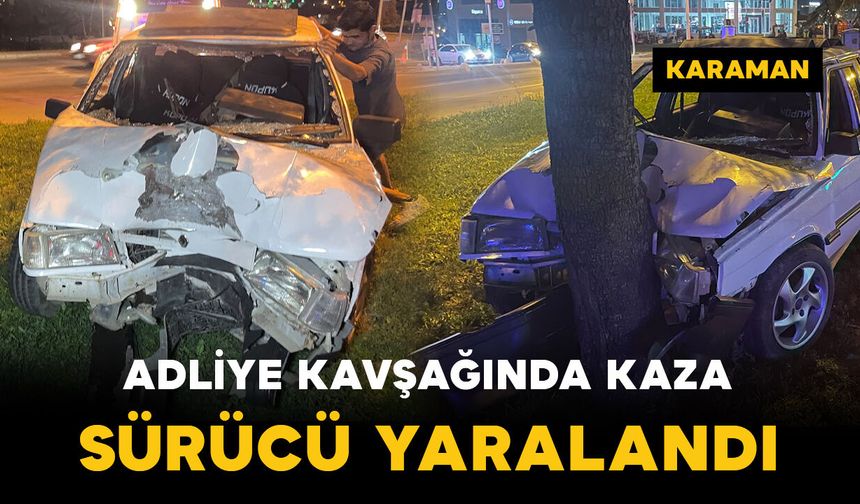 Virajı alamayan otomobil ağaca çarparak durabildi: 1 yaralı