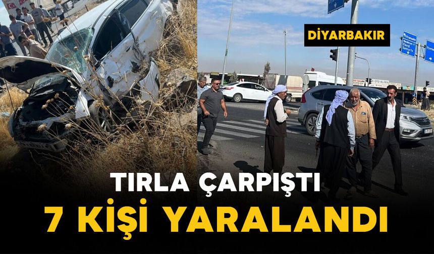 Diyarbakır'da tırla otomobil çarpıştı: 7 kişi yaralandı
