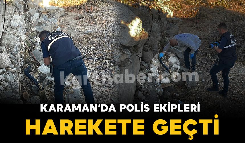 Karaman'da bir evin bahçesinde bulunan tüfek polisi harekete geçirdi
