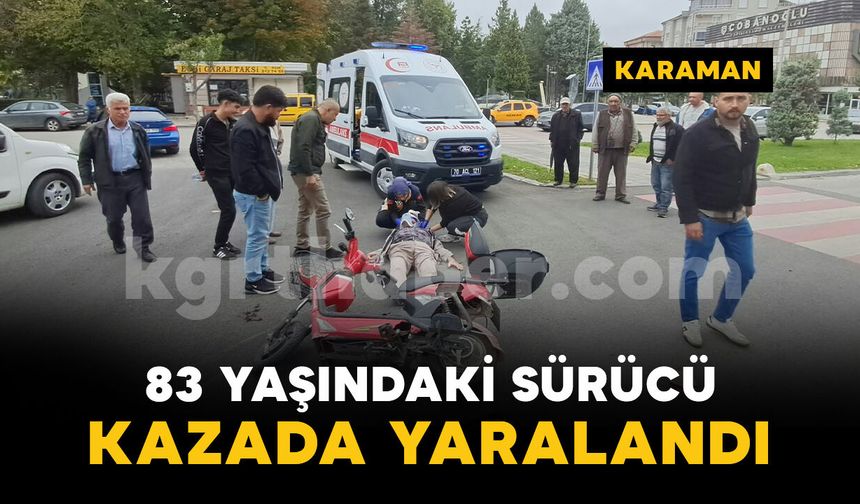 Karaman'da otomobil ile elektrikli bisiklet çarpıştı: yaşlı adam yaralandı