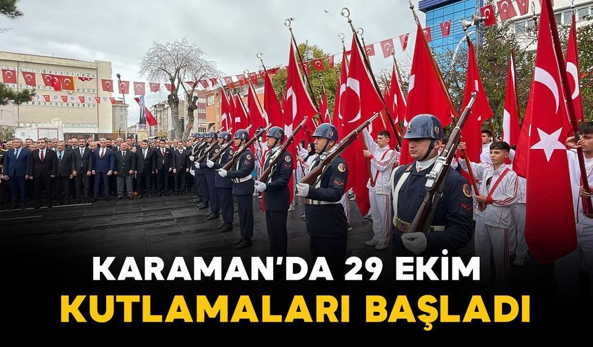 Karaman'da Cumhuriyet Bayramı kutlamaları çelenk sunma töreniyle başladı