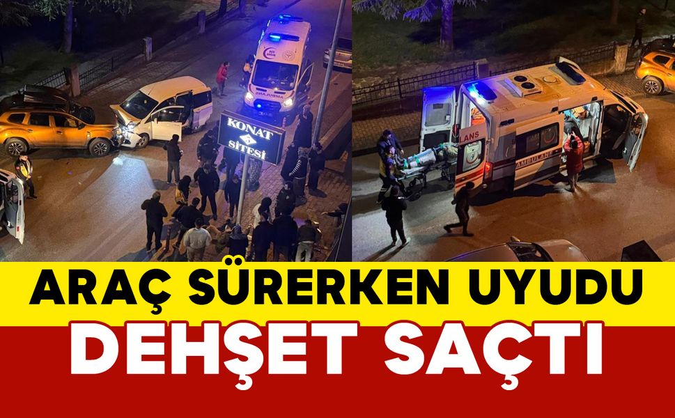 Bursa'da Uyuya Kalan Sürücü Park Halindeki Araca Çarptı