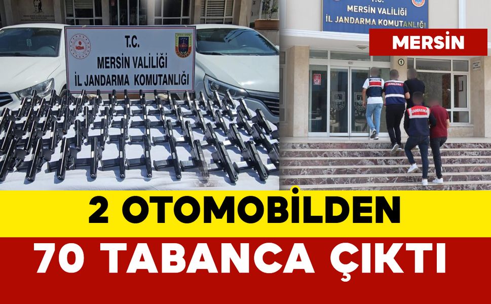 2 araçta 70 tabanca ele geçirildi: 2 kişi tutuklandı