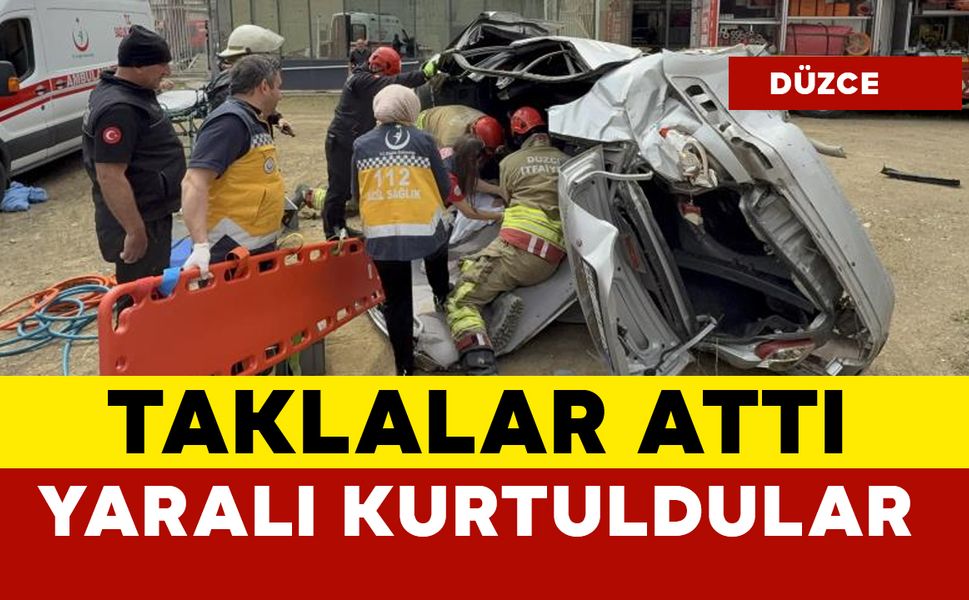 2 kişi feci kazadan yaralı kurtuldu
