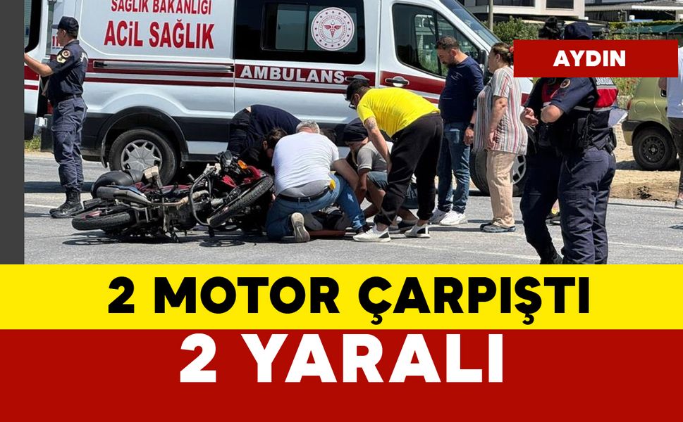 2 motosikletin çarpıştığı kazada 2 kişi yaralandı