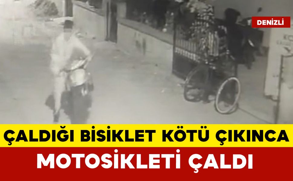 Çaldığı bisikleti beğenmeyince bırakıp motosikleti götürdü