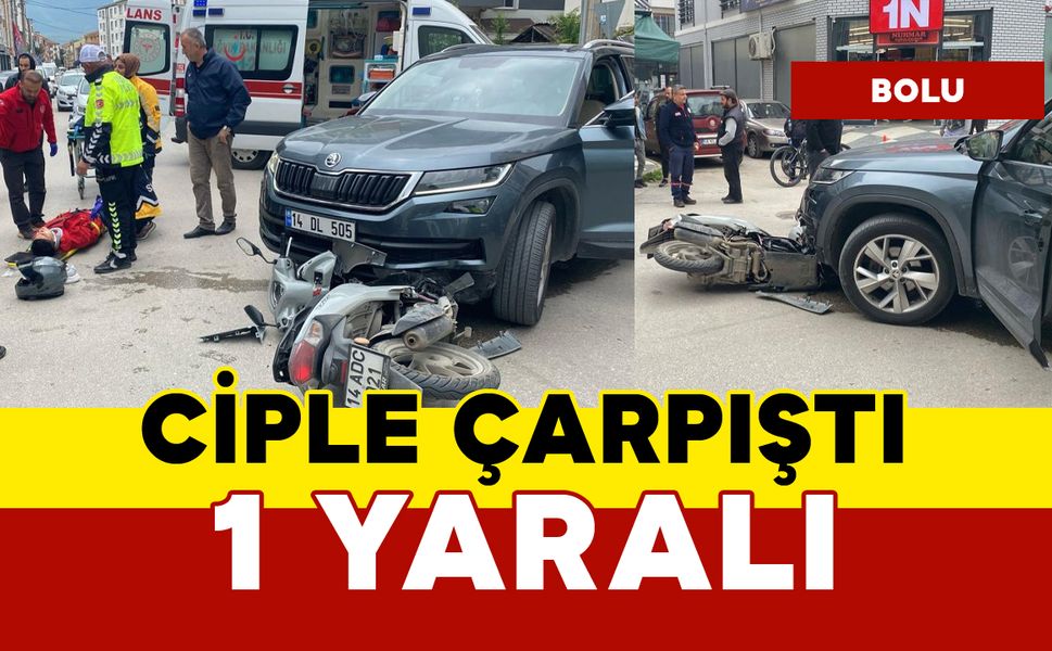 Ciple çarpıştı, savrulan sürücü yaralandı