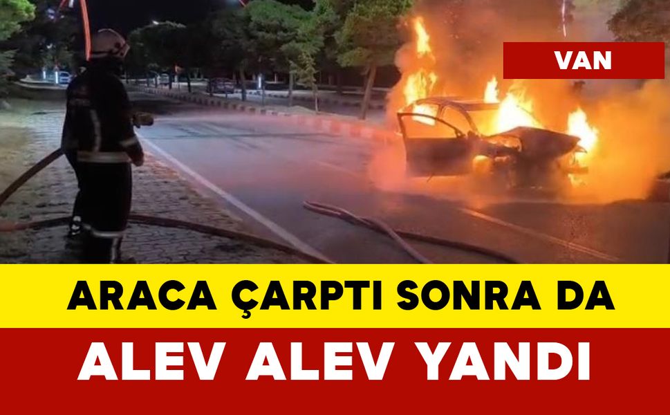 Kaza sonrası alev alev yandı