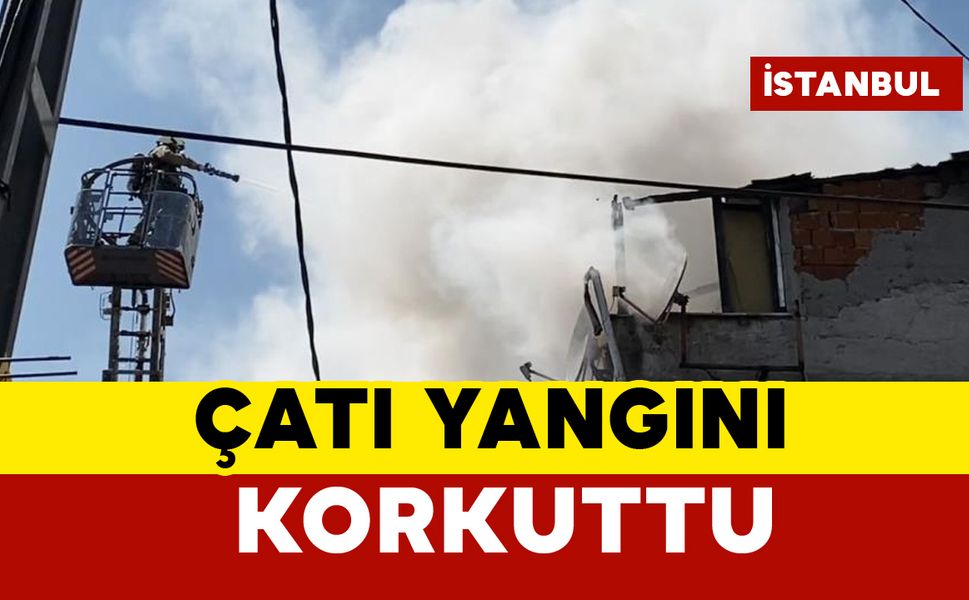 4 katlı binada çatı yangını