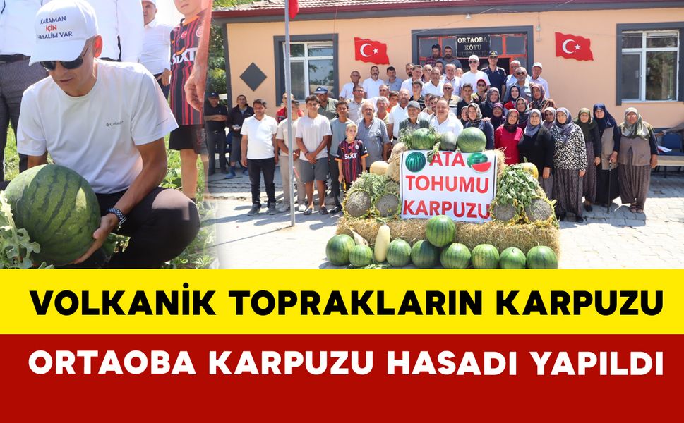 Karaman’da Ortaoba Karpuzu hasadı yapıldı