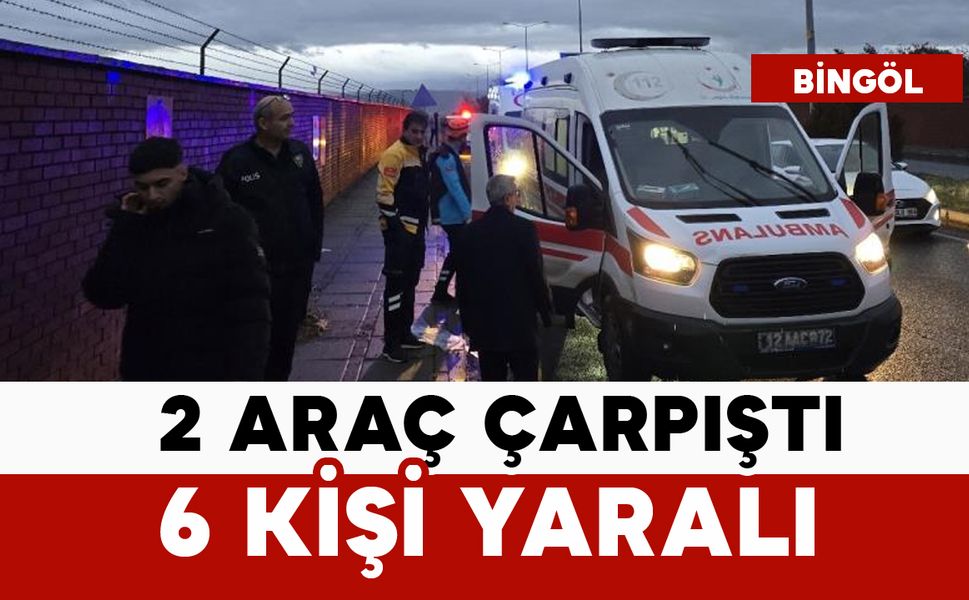 2 araç çarpıştı: 6 kişi yaralandı