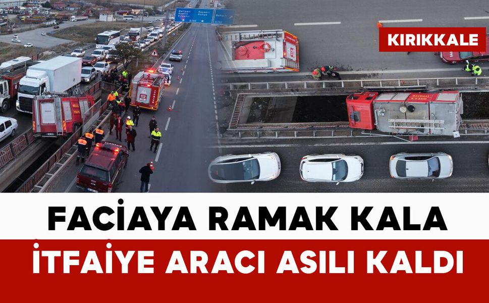 Faciaya ramak kala, itfaiye aracı asılı kaldı: 3 yaralı