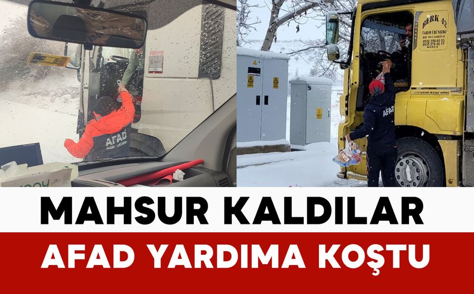Mahsur kalan sürücülere AFAD’dan kumanya desteği
