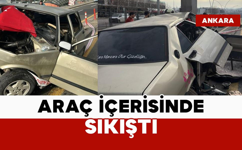 Bariyerlere çarptı: Sürücü araç içerisinde sıkıştı