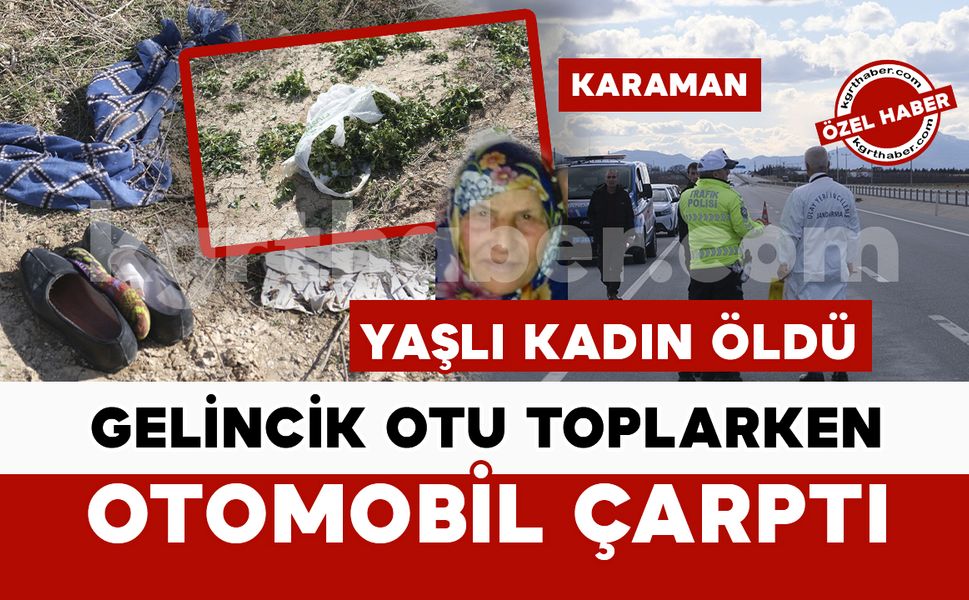Gelincik otu toplarken yola çıkan yaşlı kadına otomobil çarptı: 1 ölü