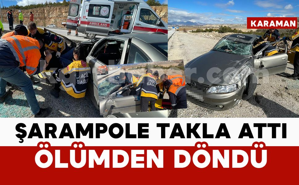 Kontrolden çıkan otomobil şarampole takla attı: 1 yaralı