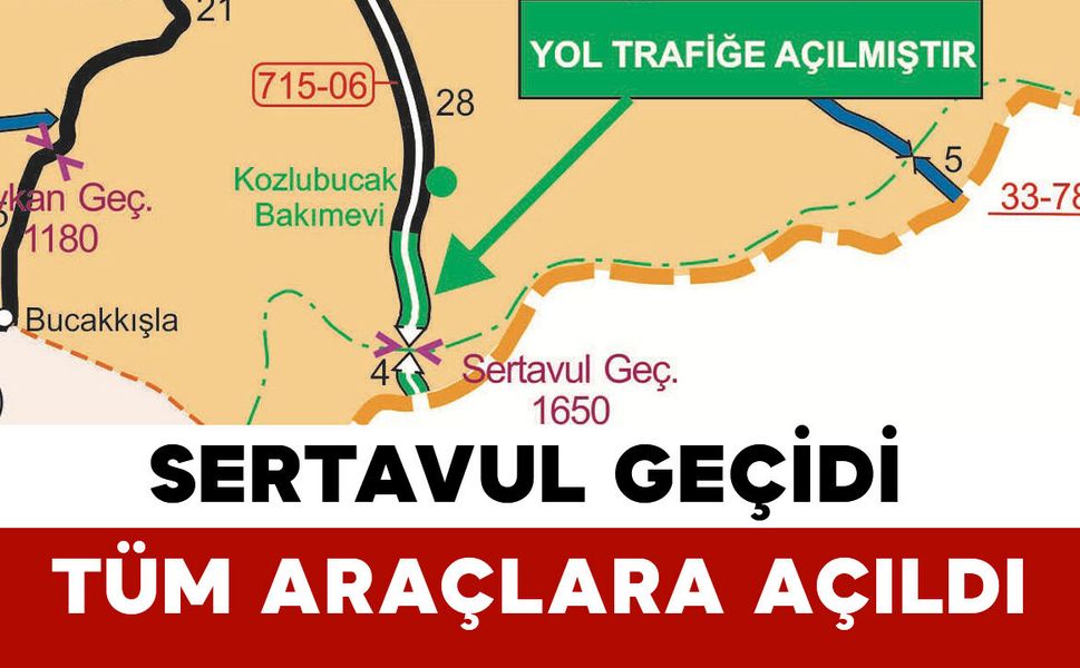 Sertavul Geçidi Tüm Araçlara Açıldı