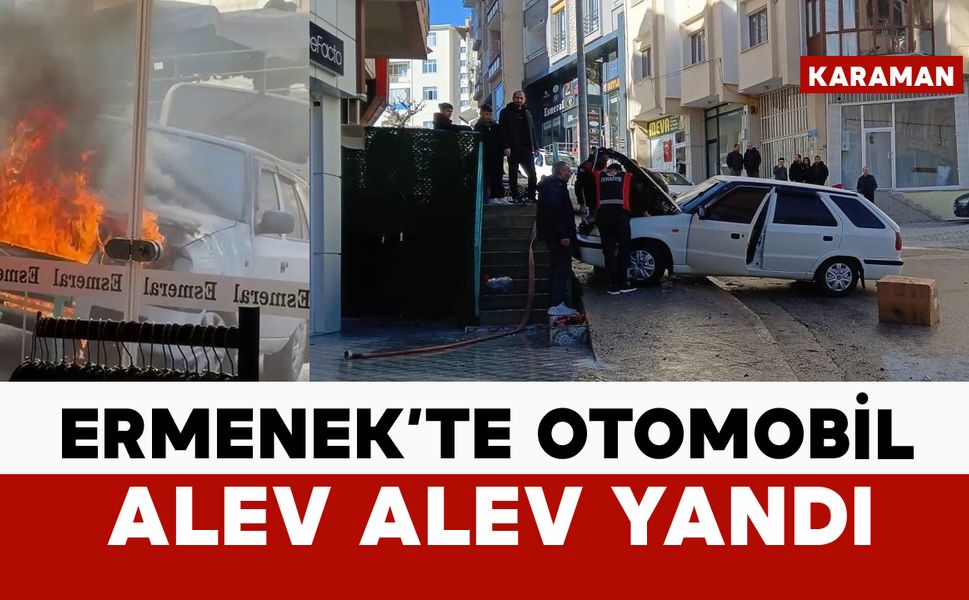 Seyir halindeki otomobil alev alarak yandı