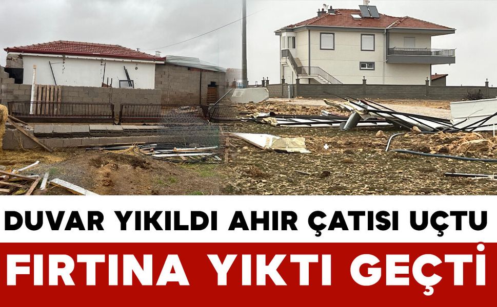 Tavşanlı Köyü’nde Fırtına Ahırın Çatısını Uçurdu