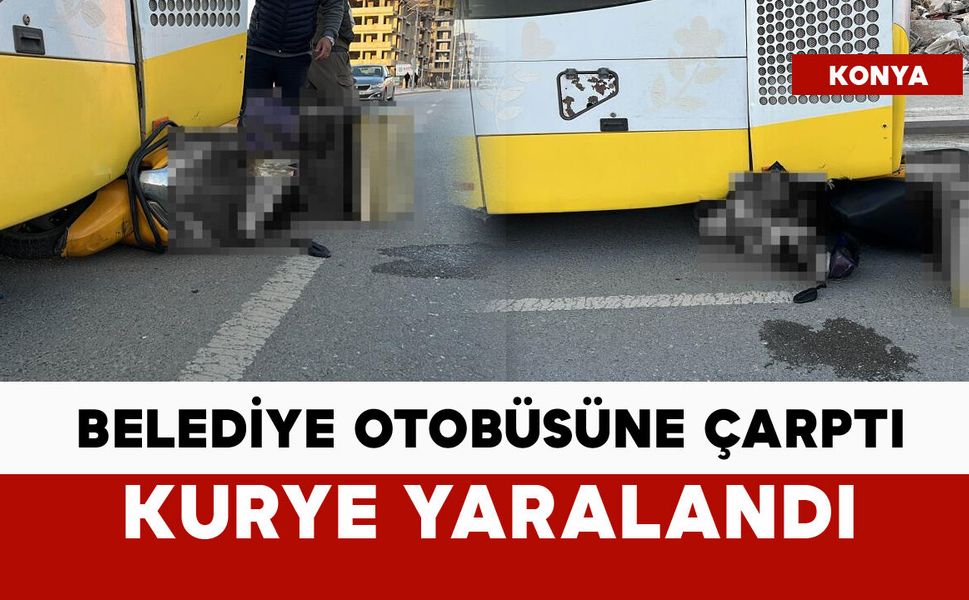 Belediye otobüsüne çarpan kurye yaralandı