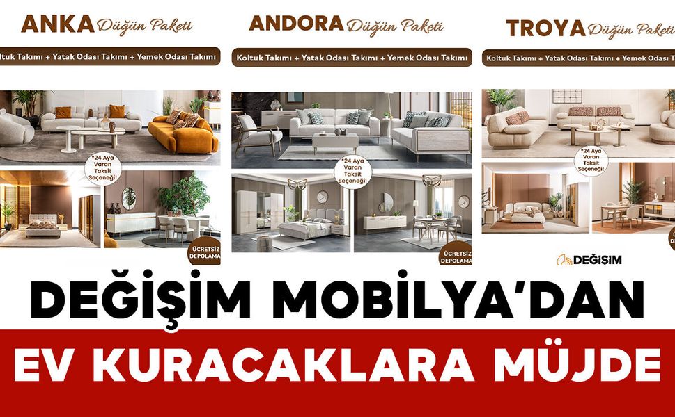 Karaman’da Ev Kuracaklara Müjde: Değişim Mobilya’dan Düğün Paketlerinde Kampanya
