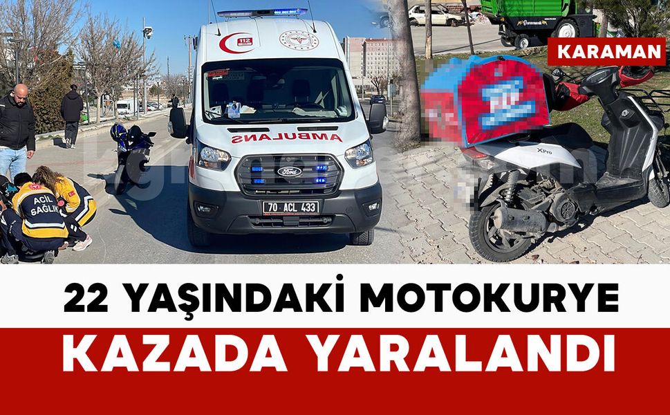 Kontrolden çıkan motosiklet devrildi: motokurye yaralı