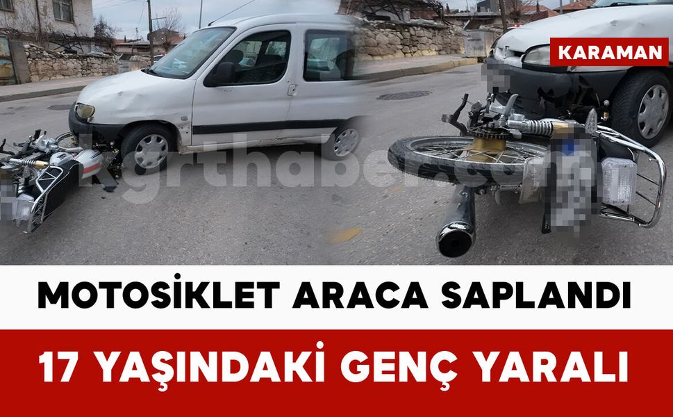 Motosiklet hafif ticari aracın tamponuna saplandı: 1 yaralı